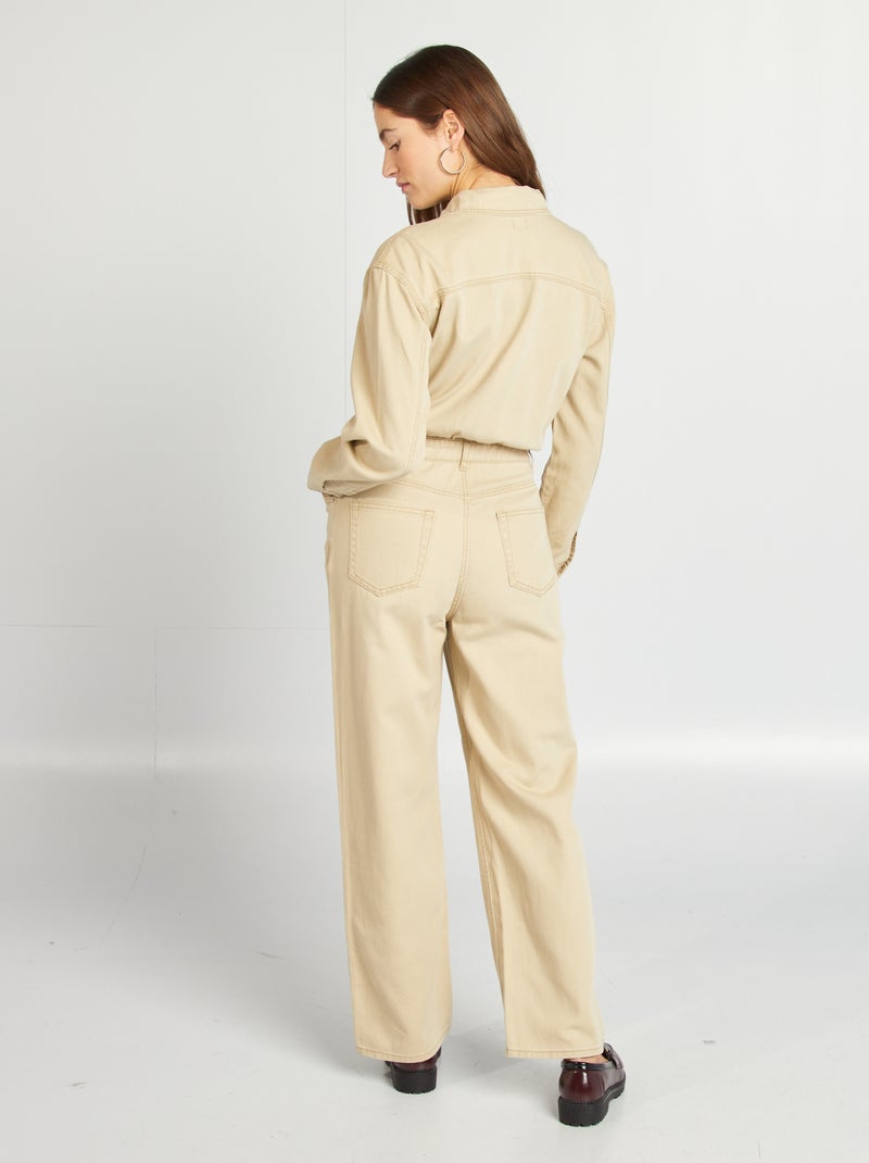 Lange spijkerjumpsuit BIEGE - Kiabi