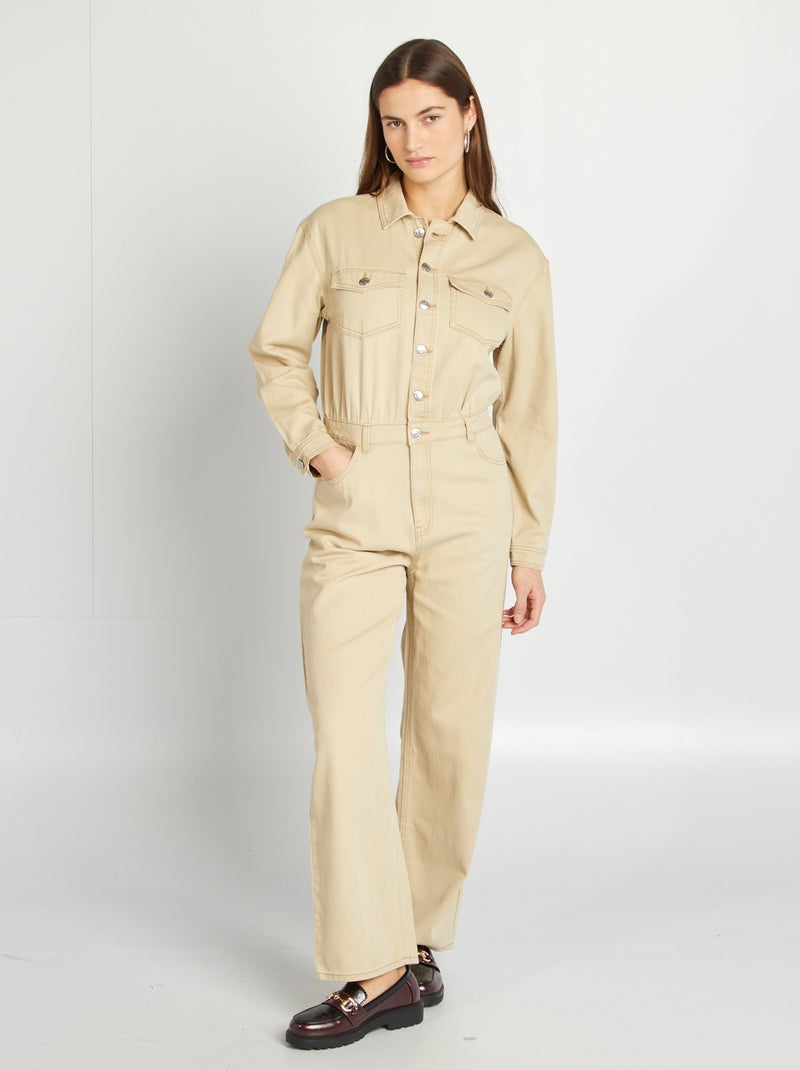 Lange spijkerjumpsuit BIEGE - Kiabi