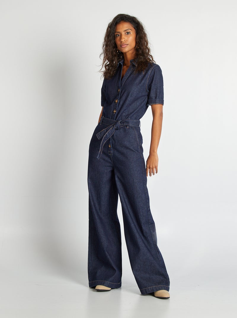 Lange spijkerjumpsuit BLAUW - Kiabi