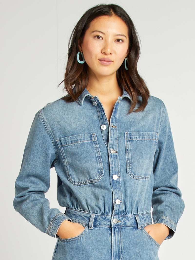 Lange spijkerjumpsuit BLAUW - Kiabi