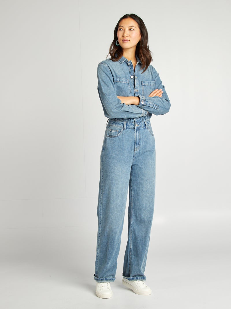 Lange spijkerjumpsuit BLAUW - Kiabi