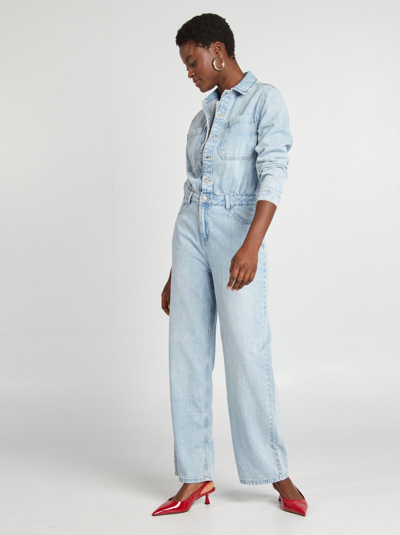 Lange spijkerjumpsuit BLAUW - Kiabi