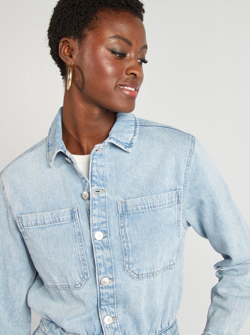 Lange spijkerjumpsuit BLAUW - Kiabi