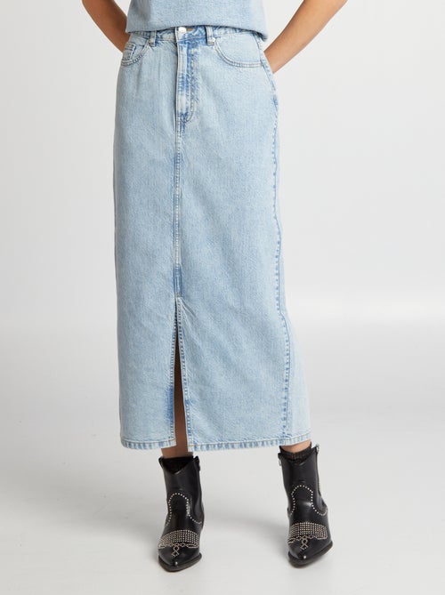 Lange spijkerrok met hoge taille - Kiabi