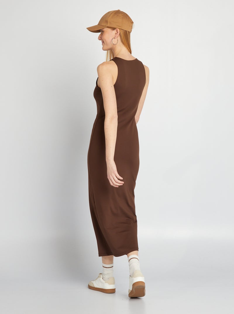Lange, strakke jurk BRUIN - Kiabi