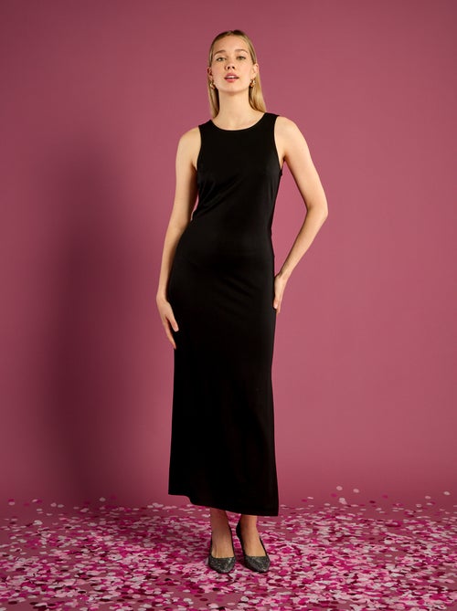 Lange, strakke, mouwloze jurk met blote rug - Kiabi