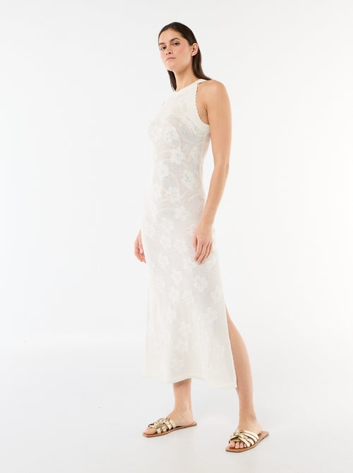 Lange strandjurk van gehaakte stof - Kiabi