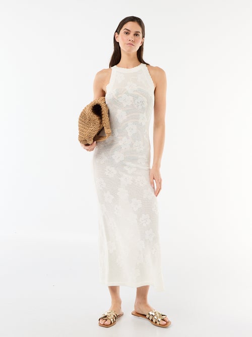 Lange strandjurk van gehaakte stof - Kiabi