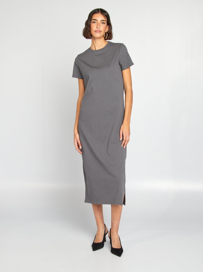 Lange T-shirtjurk GRIJS - Kiabi