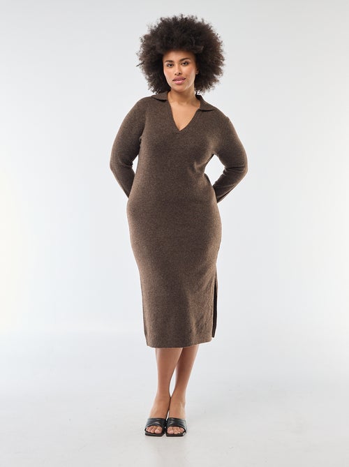 Lange trui-jurk met polokraagje - Kiabi