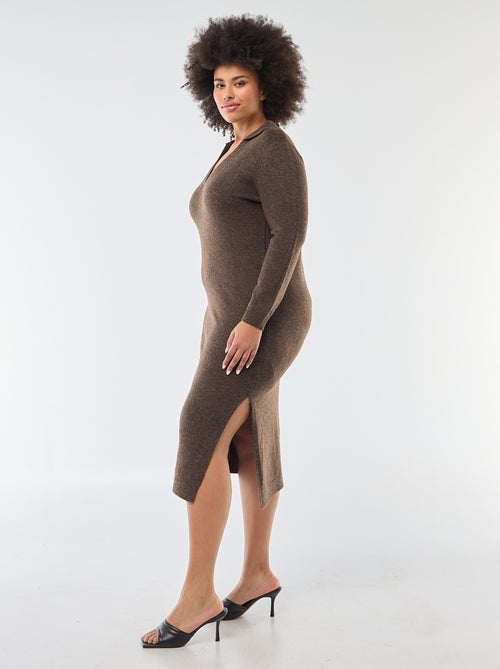 Lange trui-jurk met polokraagje - Kiabi