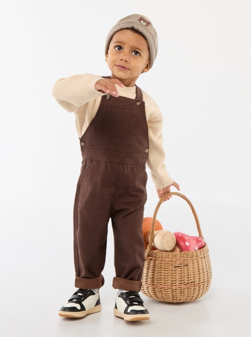 Lange tuinbroek van twill met borstzak - Kiabi