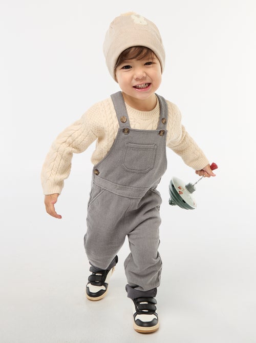 Lange tuinbroek van twill met borstzak - Kiabi