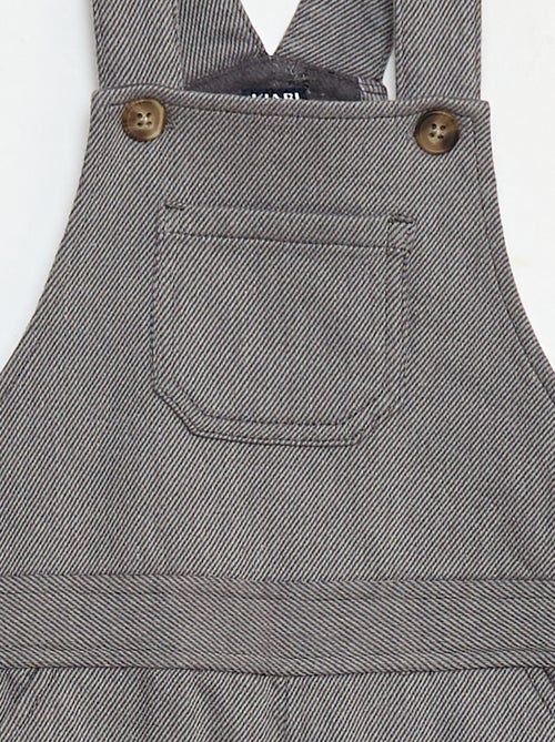 Lange tuinbroek van twill met borstzak - Kiabi