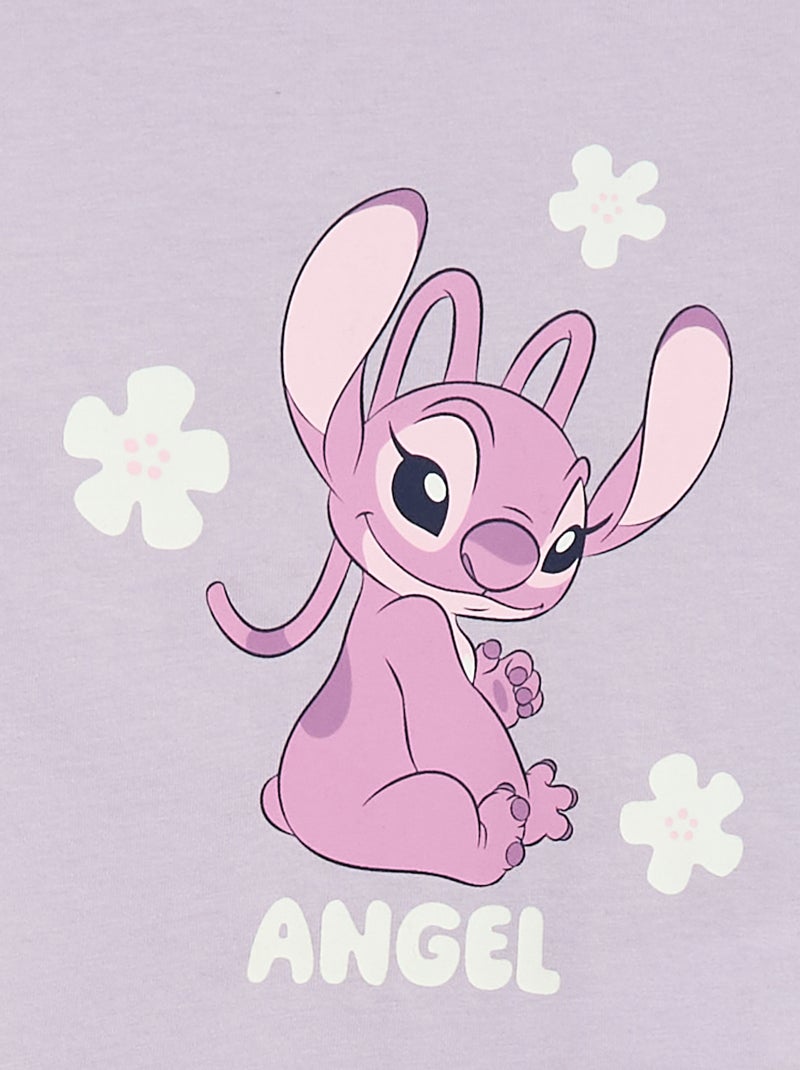 Lange, tweedelige Disney-pyjama met Stitch-print - 2-delig Paars - Kiabi