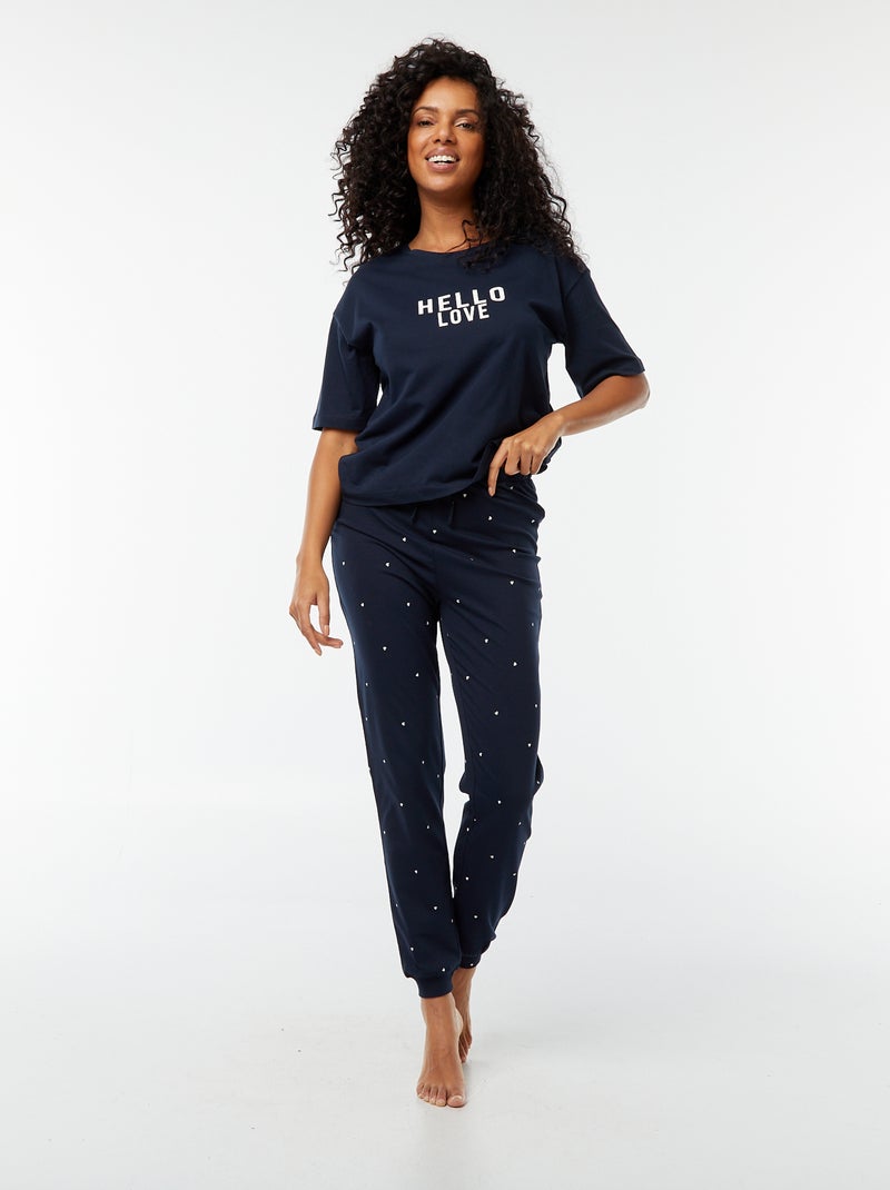 Lange, tweedelige pyjama - 2-delig BLAUW - Kiabi