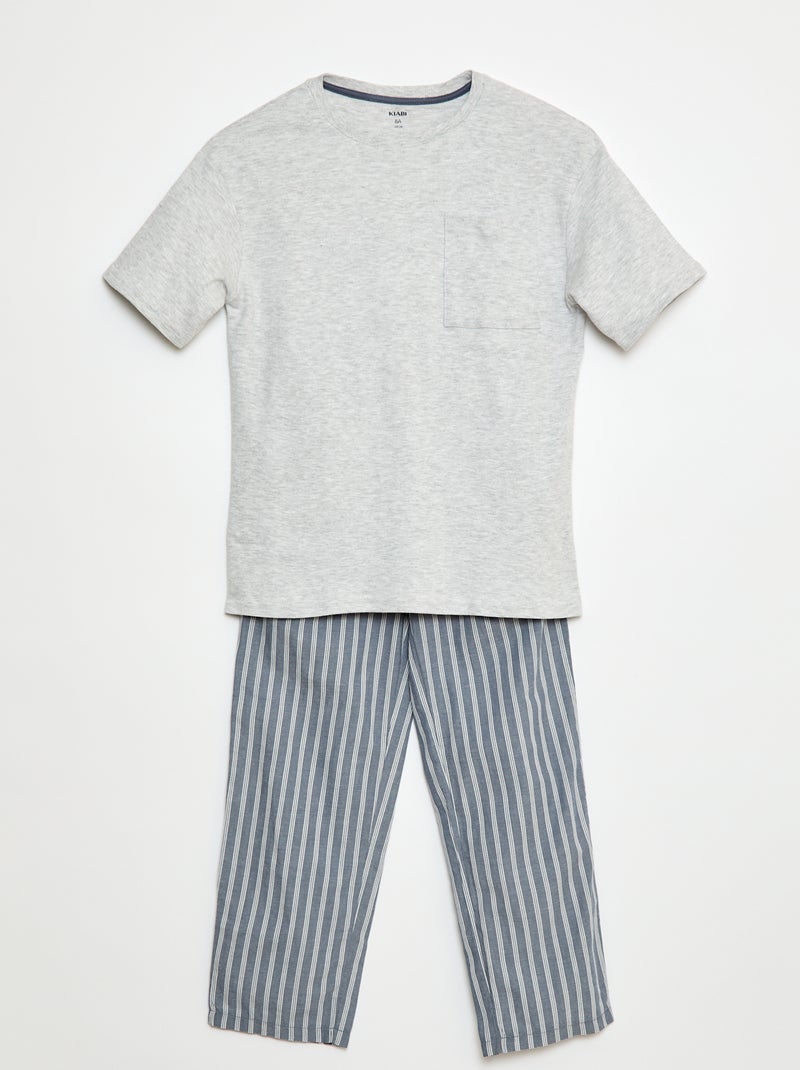 Lange, tweedelige pyjama - 2-delig Blauw - Kiabi