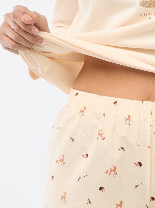 Lange, tweedelige pyjama + fleece-sweater met rits - 3-delig setje - Kiabi