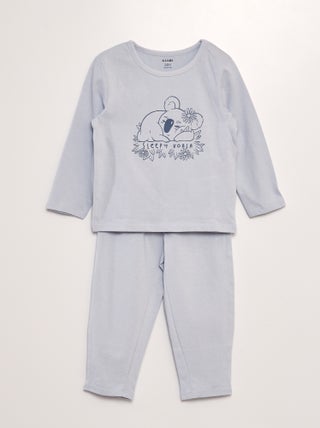 Lange, tweedelige pyjama met print