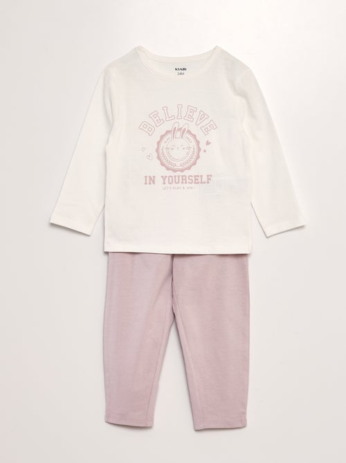 Lange, tweedelige pyjama met print - Kiabi