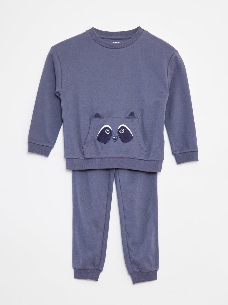 Lange, tweedelige pyjama met T-shirt + broek - 2-delig Blauw - Kiabi