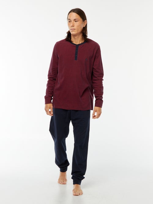 Lange, tweedelige pyjama met T-shirt + broek - 2-delig - Kiabi