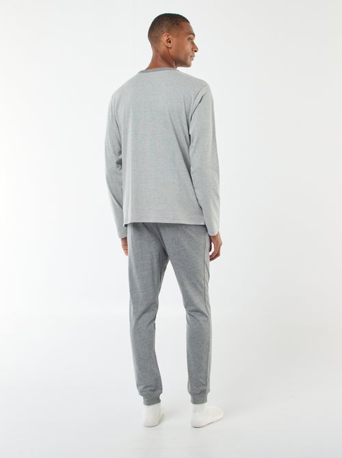 Lange, tweedelige pyjama met T-shirt + broek - 2-delig - Kiabi