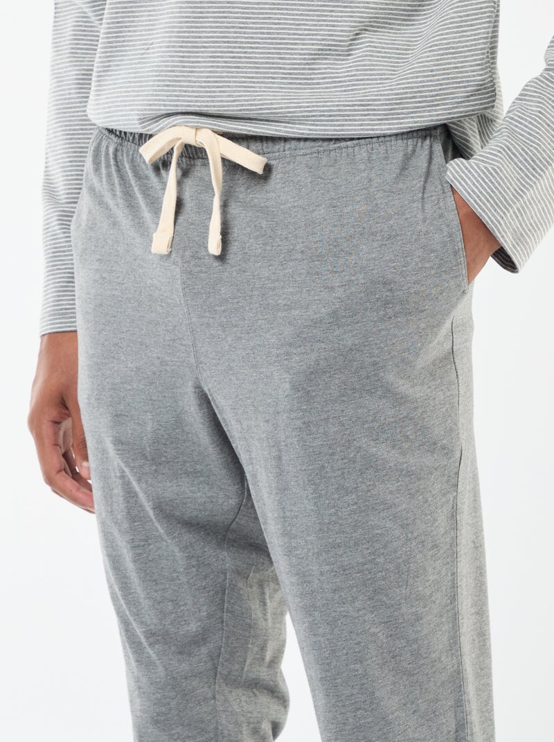 Lange, tweedelige pyjama met T-shirt + broek - 2-delig Grijs - Kiabi