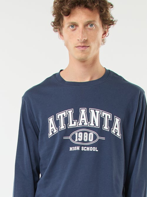 Lange, tweedelige pyjama van jersey met T-shirt + broek - 2-delig - Kiabi