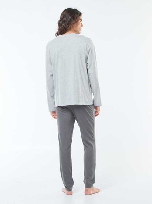 Lange, tweedelige pyjama van jersey met T-shirt + broek - 2-delig - Kiabi