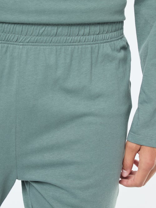 Lange, tweedelige pyjama van jersey met T-shirt + broek - 2-delig - Kiabi