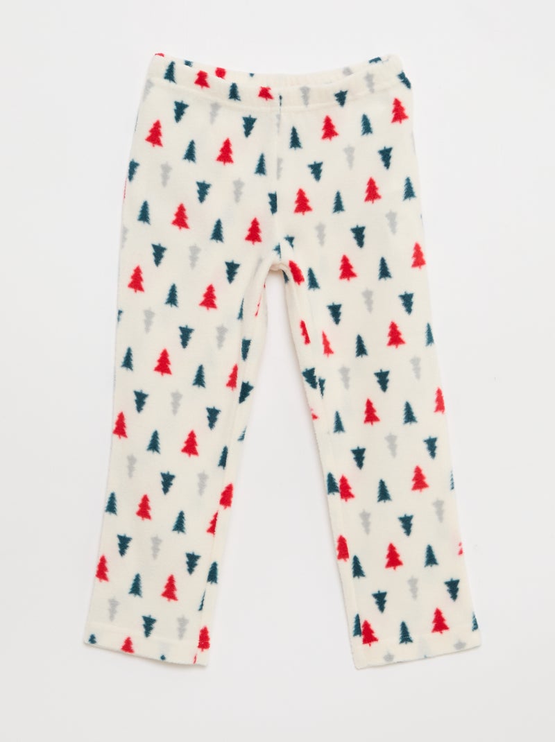 Lange, tweedelige pyjama van microfleece - 2-delig Rood - Kiabi