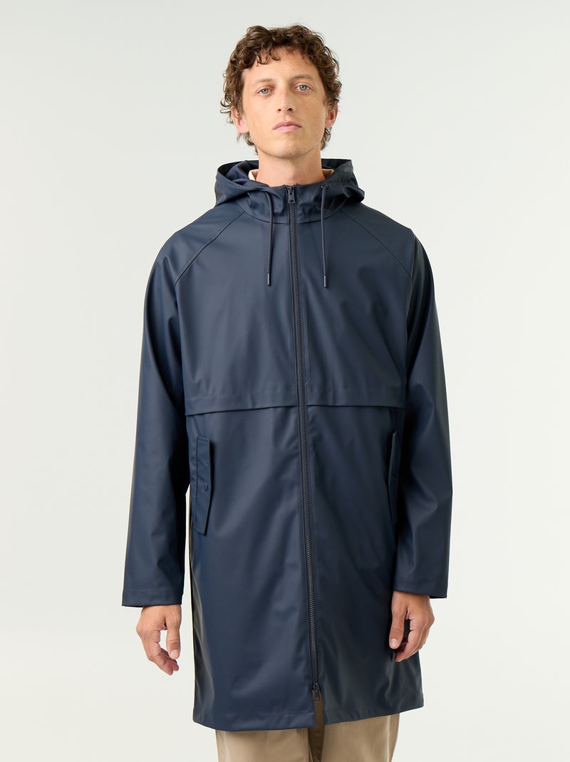 Lange waterafstotende parka Blauw - Kiabi