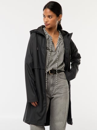 Lange, waterafstotende parka met capuchon