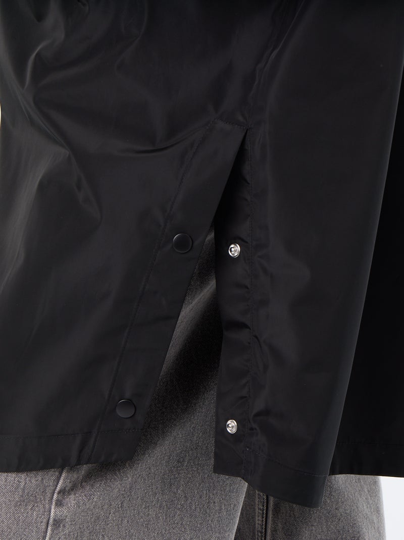 Lange waterafstotende parka met capuchon Zwart - Kiabi