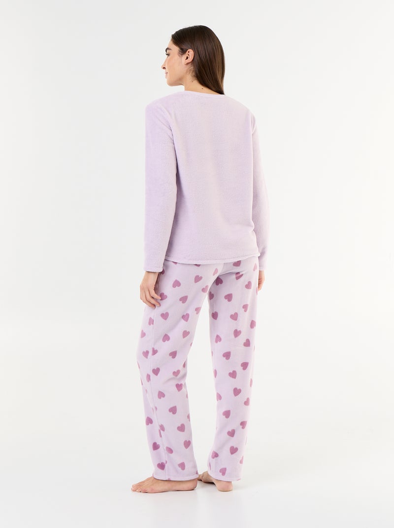 Lange 'Winnie' pyjama van Disney van fleece - 2-delig Roze - Kiabi