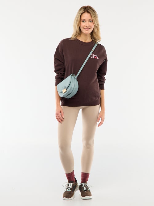 Lange zwangerschapslegging van effen jersey - Kiabi