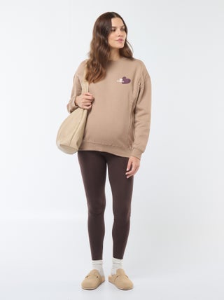 Lange zwangerschapslegging van effen jersey