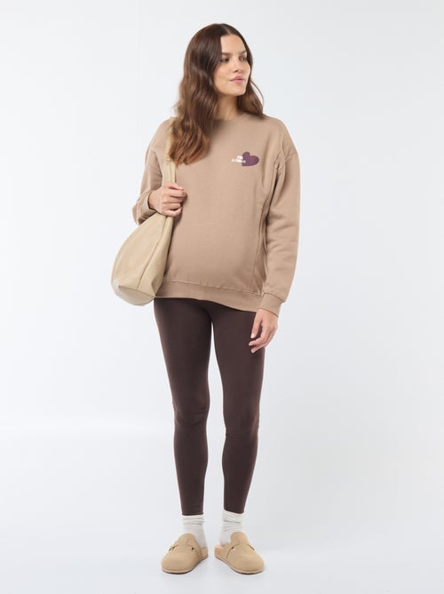 Lange zwangerschapslegging van effen jersey - Kiabi
