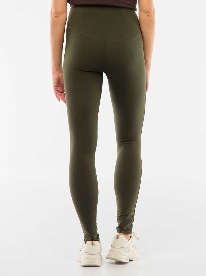 Lange zwangerschapslegging van effen jersey Kaki - Kiabi