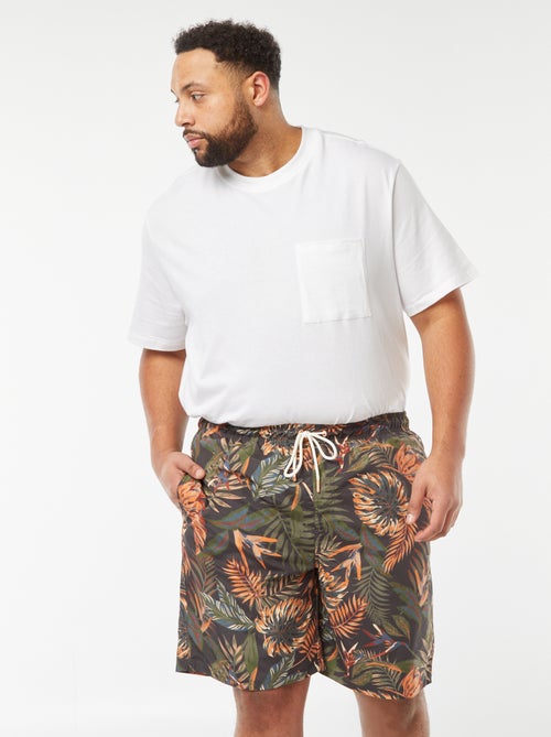 Lange zwemshort met tropische print - Kiabi