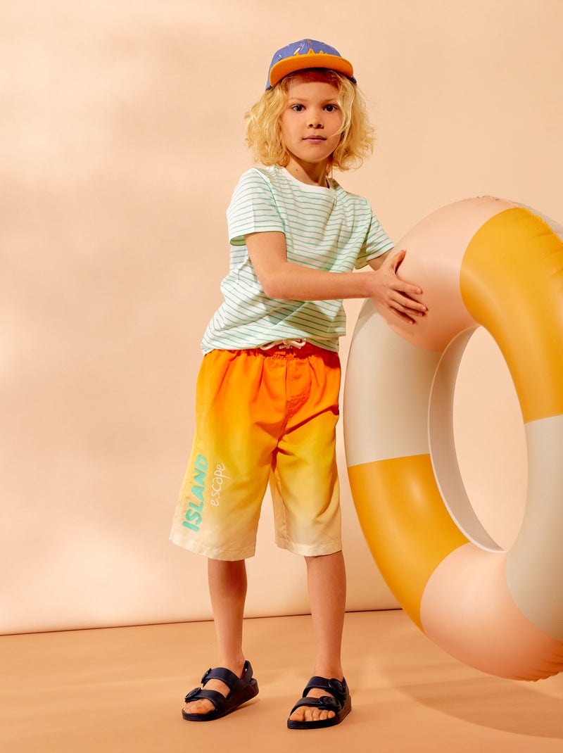Lange zwemshort ORANJE - Kiabi