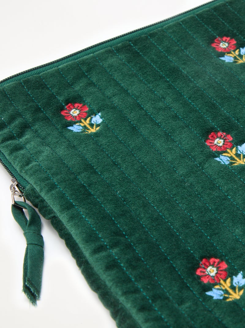 Laptophoes van katoenvelours | Kiabi & Catherine Painvin Blauw - Kiabi