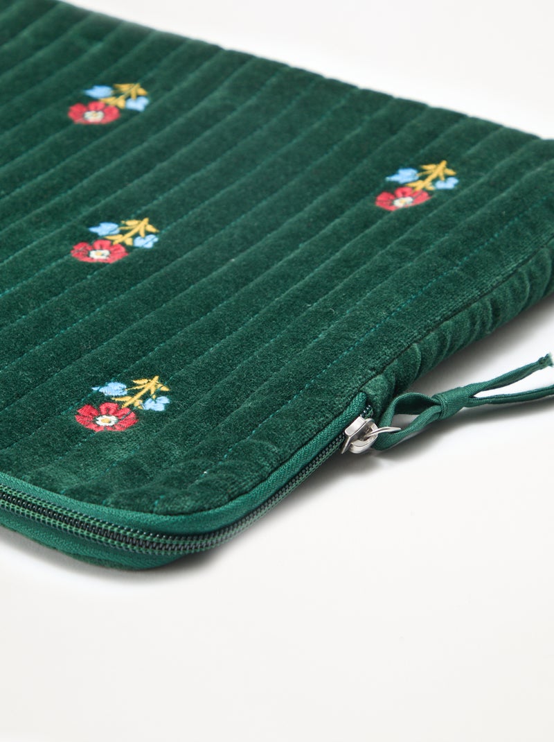 Laptophoes van katoenvelours | Kiabi & Catherine Painvin Blauw - Kiabi