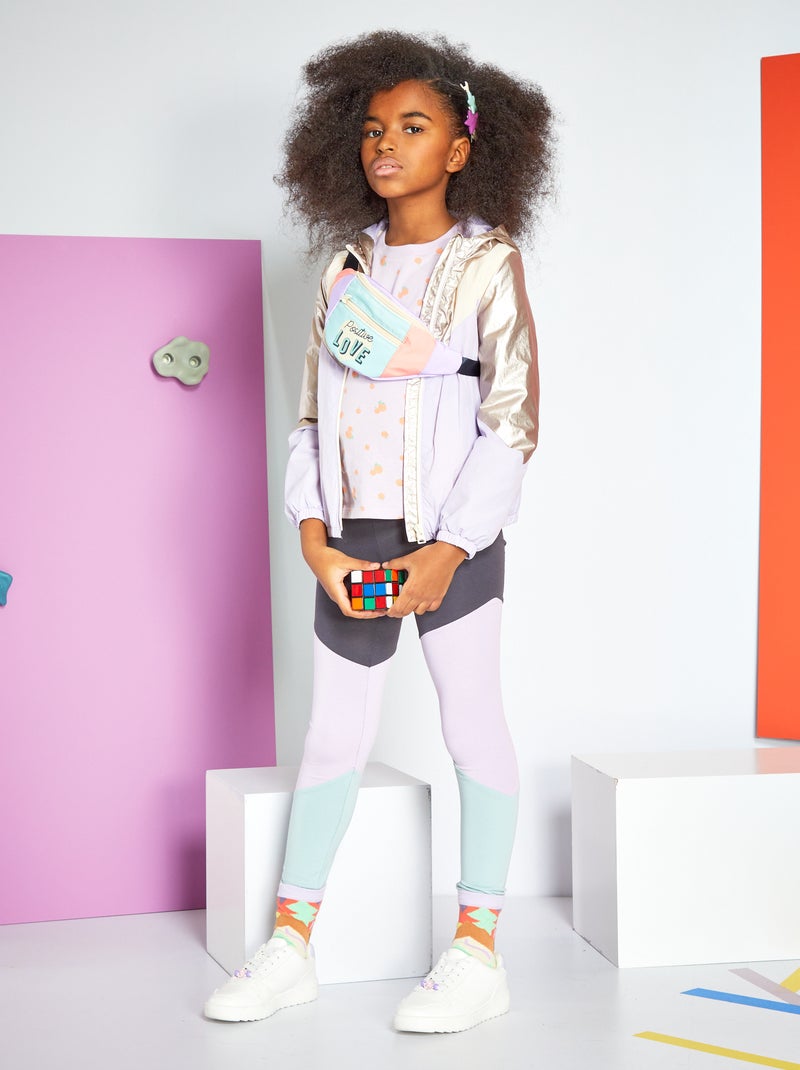 Legging met kleurblokken grijs - Kiabi