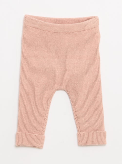 Legging met knoopjes en ribbeltextuur - Kiabi