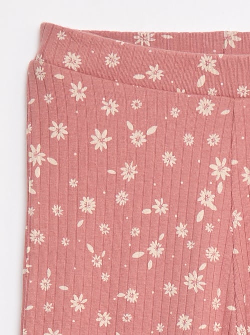 Legging met print van ribstof - Kiabi