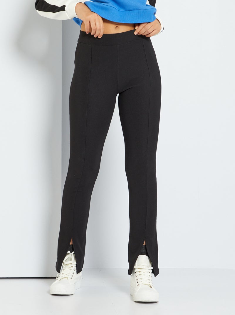 Legging met split vooraan zwart - Kiabi