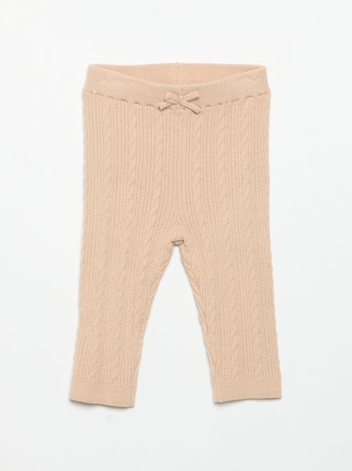 Legging met strikje en kabelpatroon - Kiabi