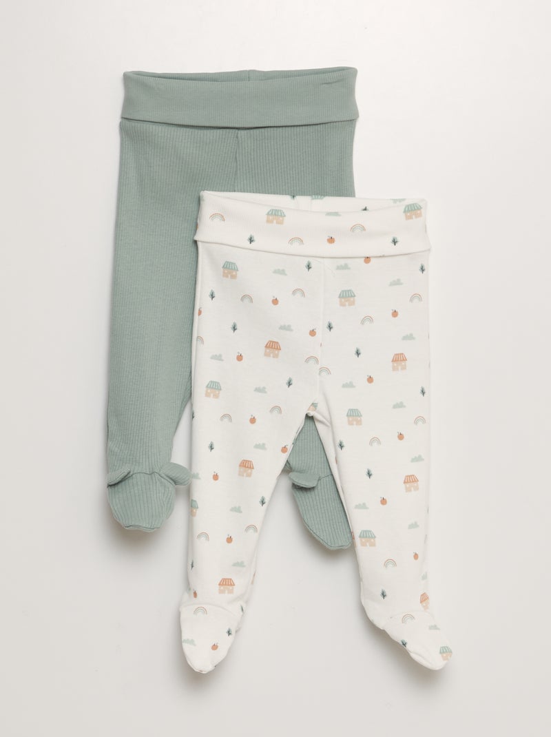 Legging met voetjes WIT - Kiabi